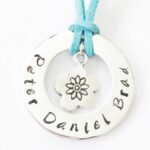 Personalised 30mm Sterling Silver Hoop With Tribal Flower